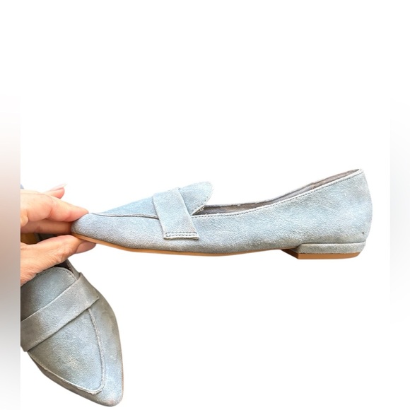 Steve Madden women’s carver Leather Loafer flats size 6 beautiful baby blue used - Picture 6 of 9